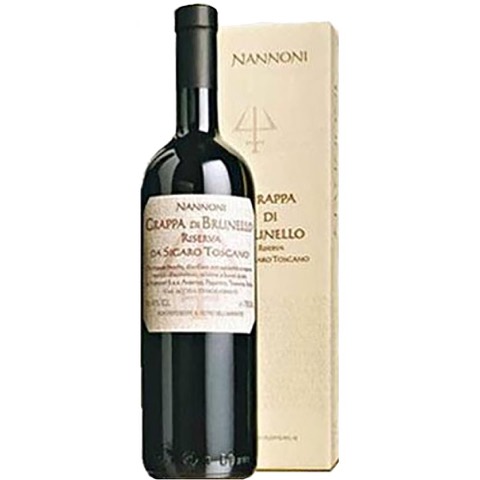 Acquavite Stravecchia da Vinacce di Brunello Riserva da Sigaro Toscano Nannoni Jeroboam 3 Lt in Cassa di Legno
