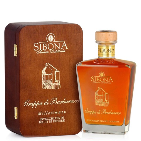 Grappa di Barbaresco invecchiata in Botti di Rovere Riserva Speciale Millesimata 2010 Sibona 70 Cl in Cassetta di Legno