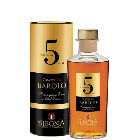 Grappa di Barolo Invecchiata 5 anni in Botti di Rovere Sibona 50 Cl in Astuccio