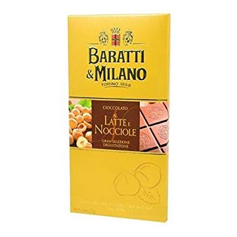Tavoletta di Cioccolato al Latte con Nocciole Baratti & Milano 75 Gr.