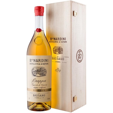 Acquavite di Vinaccia Riserva Grappa Invecchiata 50° Nardini Doppio Magnum 3 Lt in Cassa di Legno