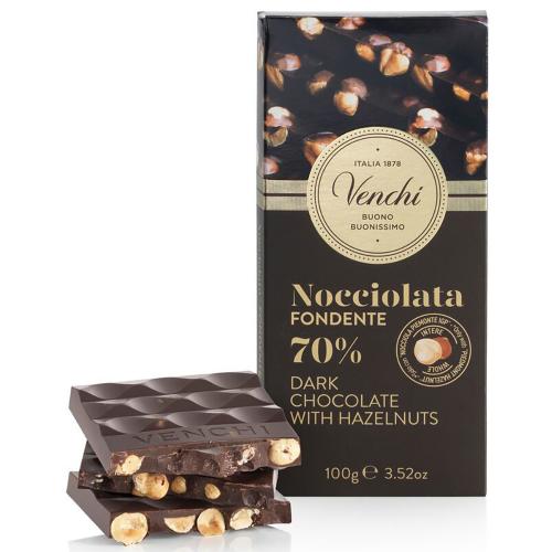 Tavoletta Nocciolata di Cioccolato Fondente 70% Astucciata Venchi 100 Gr