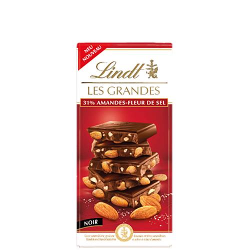 Tavoletta di Cioccolato Fondente con Mandorle e Sale Mrino Lindt 150 gr