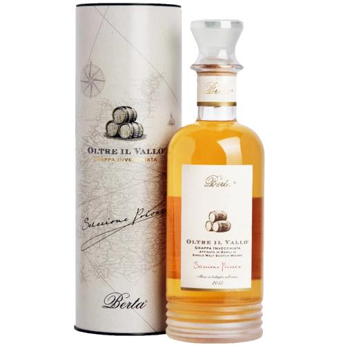 Grappa Invecchiata in Botti di Single Malt Scotch Whisky Oltre Il Vallo Distillerie Berta 70 Cl in Astuccio