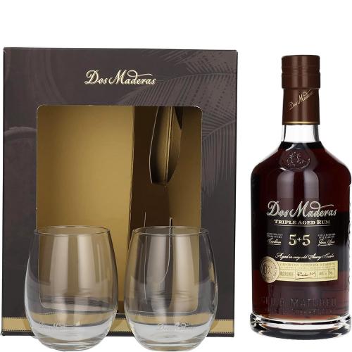 Rum Ron Dos Maderas PX 5 + 5 Anos William & Humbert 70 Cl Special Pack con 2 Bicchieri