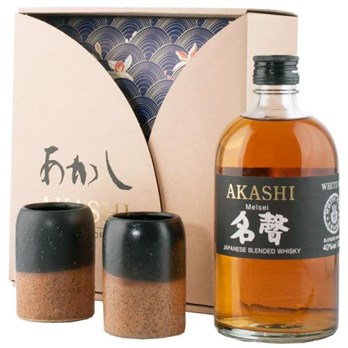 Whisky Blended Japanese Meisei Akashi 50 Cl Special Pack con 2 Bicchieri Japanese Style