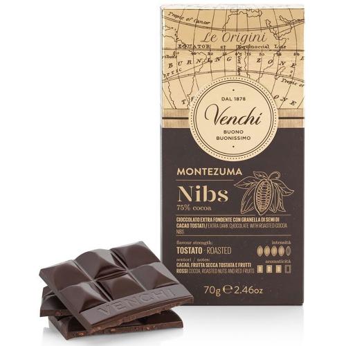 Tavoletta di Cioccolato Fondente 75% Nibs Montezuma Astucciata Venchi Gr.70