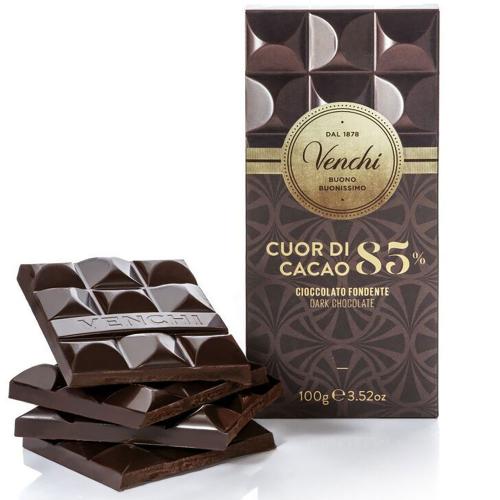 Tavoletta di Cioccolato Cuor di Cacao Astucciata 85% Venchi 100 Gr