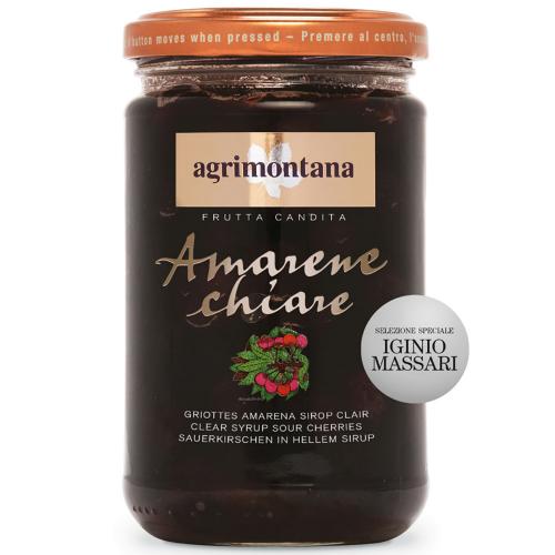 Amarene Chiare Candite Sotto Sciroppo di Igino Massari Agrimontana 390 gr